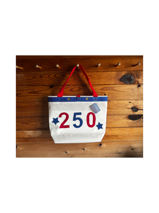 250 Celebration Sloop Sailcloth Tote Bag