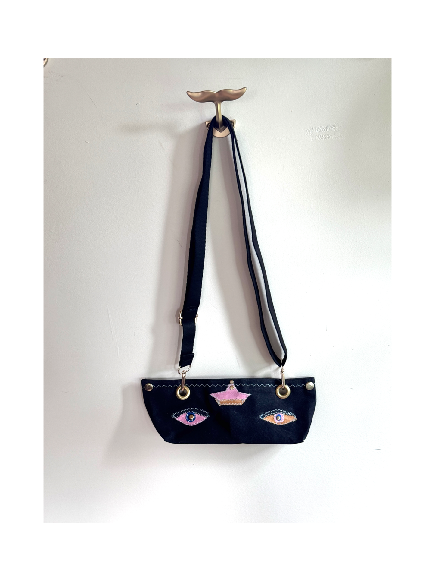 Surrealist Face Bag on Waxed Cotton