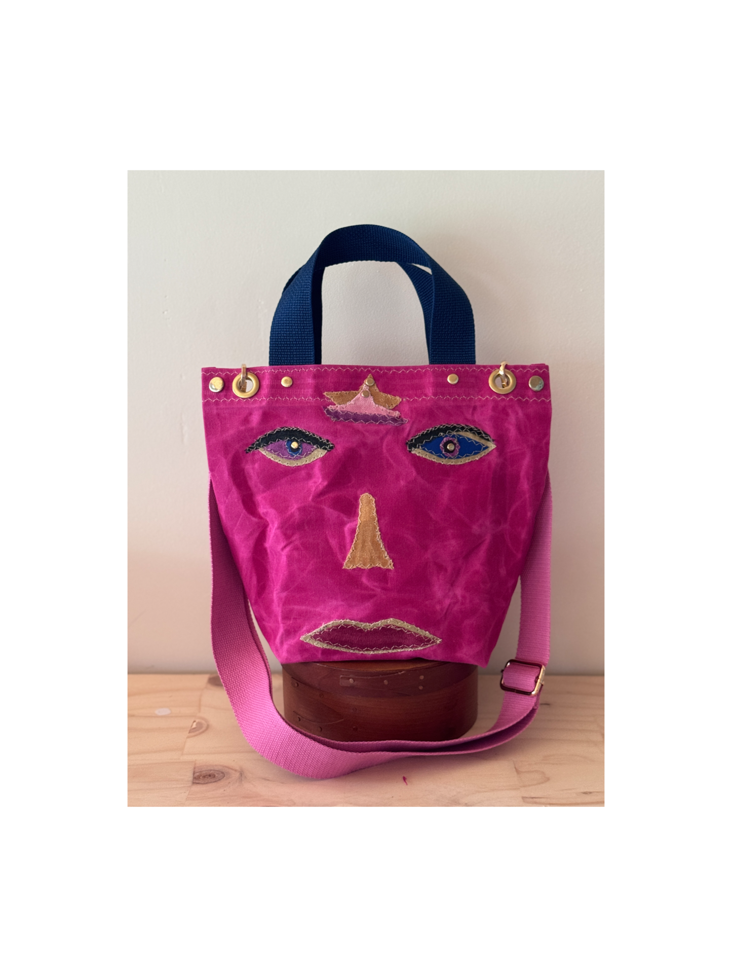SKIPPER-ELLI Surrealist Face Bag on Waxed Cotton