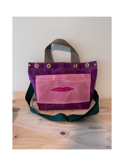 Surrealist Face Bag on Waxed Cotton