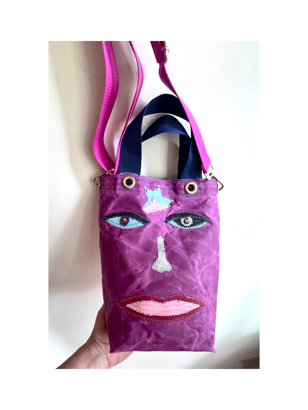 SKIPPER-ELLI Face Bag on Violet Waxed Cotton