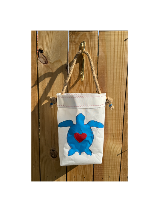 Ocean Blue Turtle Knicknack Sailcloth Bag