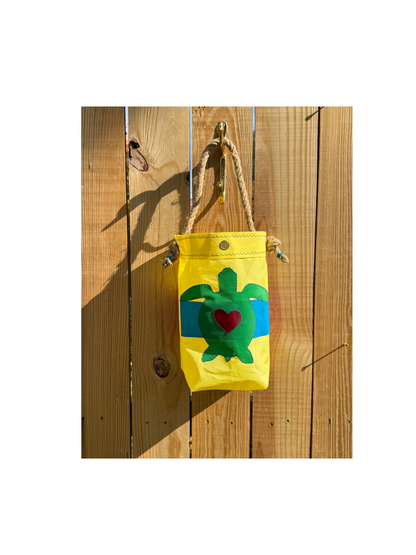 Green Turtle Knickknack Sailcloth Bag