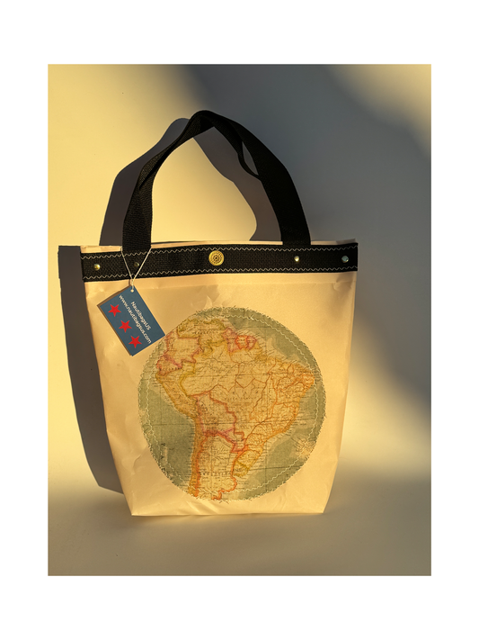 The Porthole Top Handle Bag (The World)