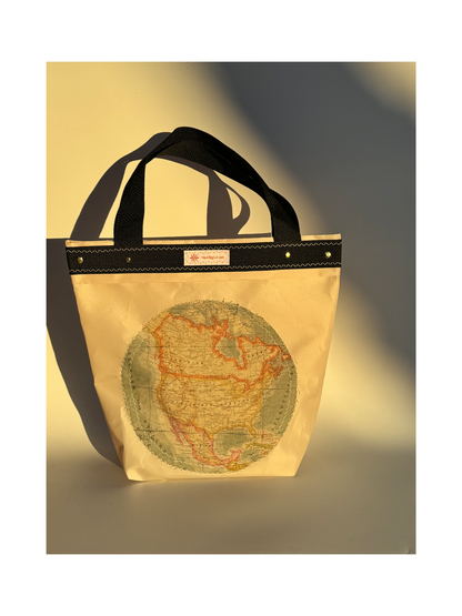 The Porthole Top Handle Bag (The World)