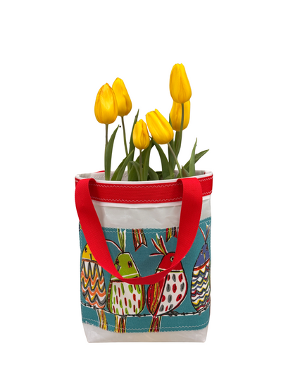 Bird Friends Sailcloth Bucket Bag